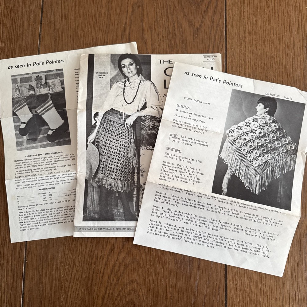 Large Lot Assorted Knit Crochet Pattern Leaflets