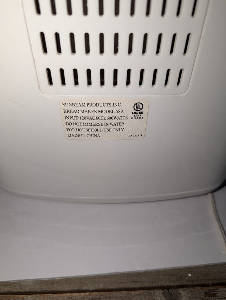 SUNBEAM Programmable Bread Maker Machine Model 5891 Tested Kitchenware