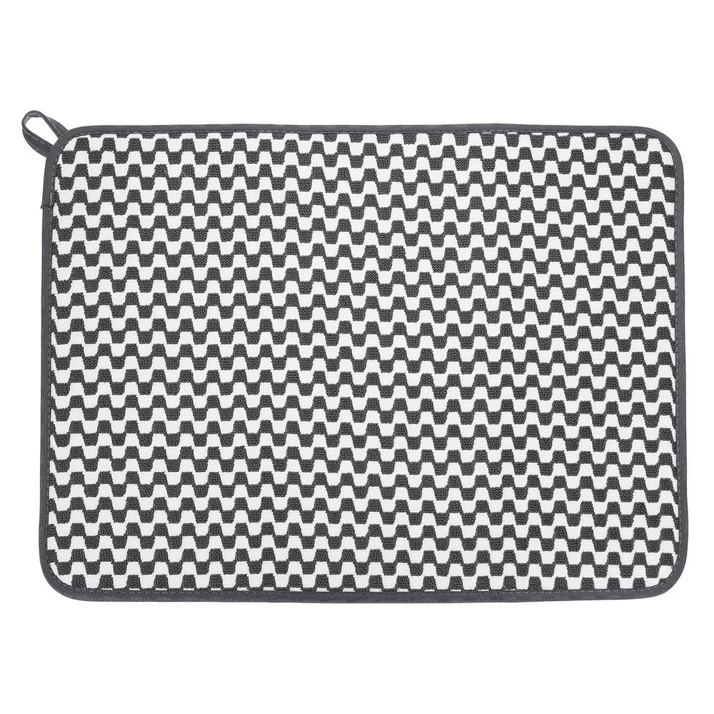 Microfiber Dish Drying Mat,20 x 15 Inch Thick Wave Pattern, White
