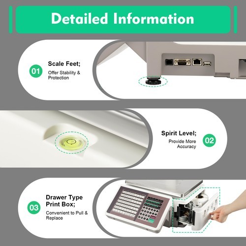 Electronic Weight Scale With Thermal Label Printer Digital Price Computing Scale