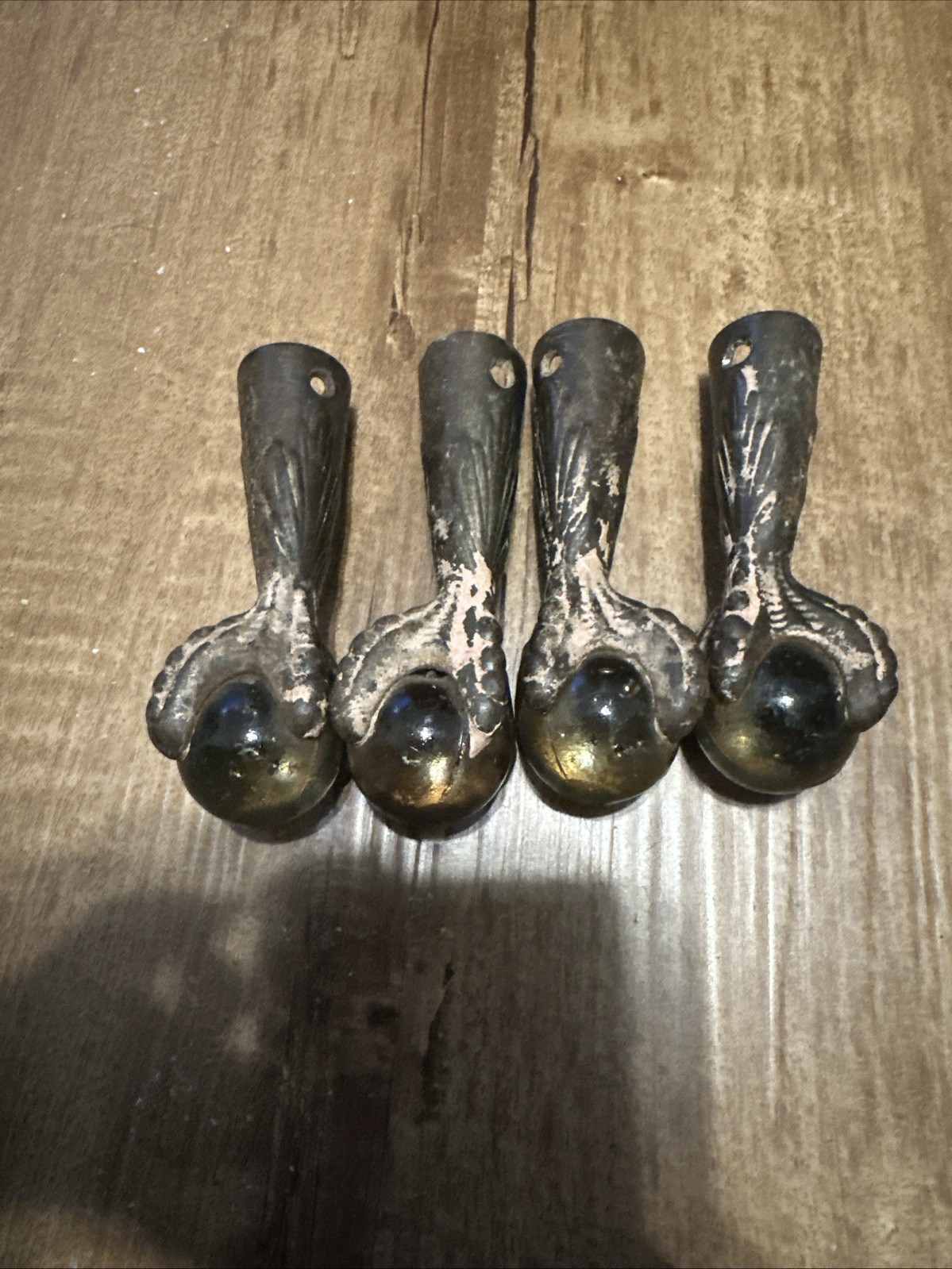 Lot Of 7 Antique Cast Iron Eagle Claw glass Ball Foot / Piano Stool Feet