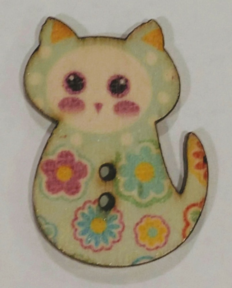 Handmade Needle Minder Keeper Cross Stitch Cat