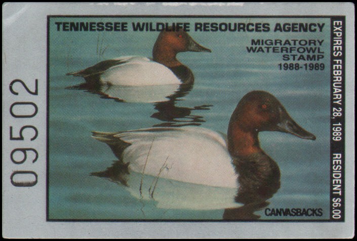 US state revenue-Tennessee #12 MNH VF 1988-89 duck stamp