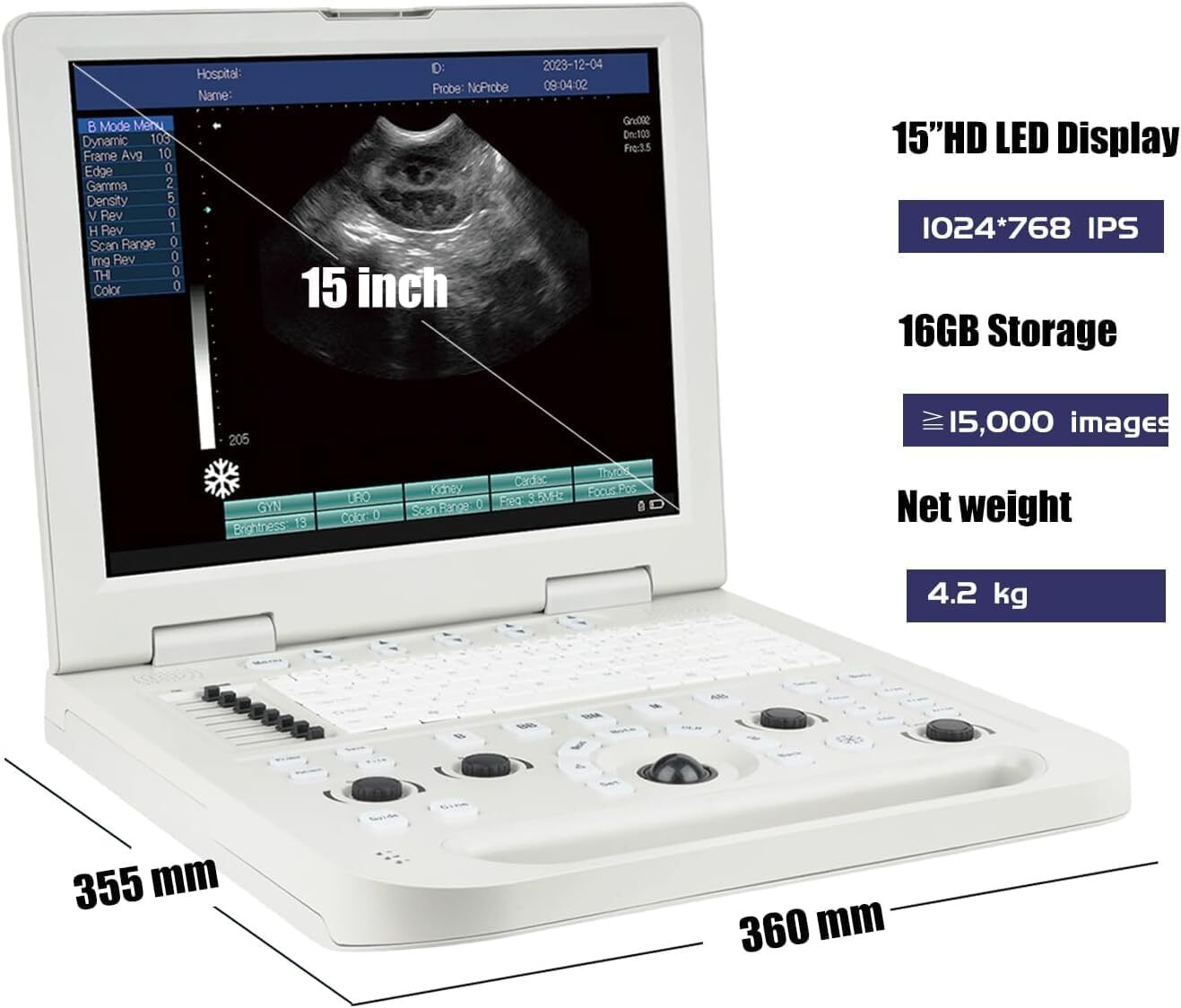 VET Veterinary Portable Ultrasound Scanner Machine Sheep Goat Pig Convex Probe