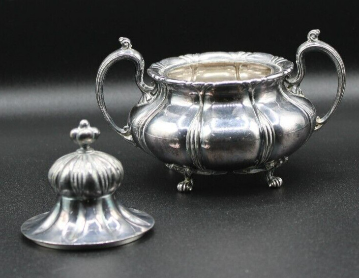 Vintage Pairpoint Quadruple Plate Coffee Pot & Sugar Container Set