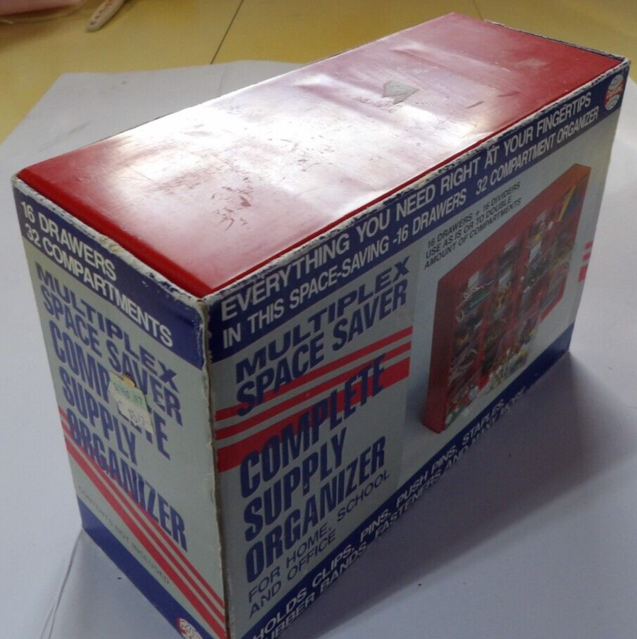 VTG Dynamic Multiplex Space Saver Complete Supply Organizer Red & Clear Plastic