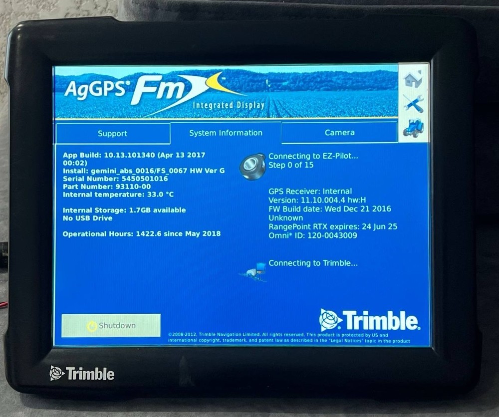 Trimble Fmx FM-1000 Display Section Control & Variable Rate ,Task controller