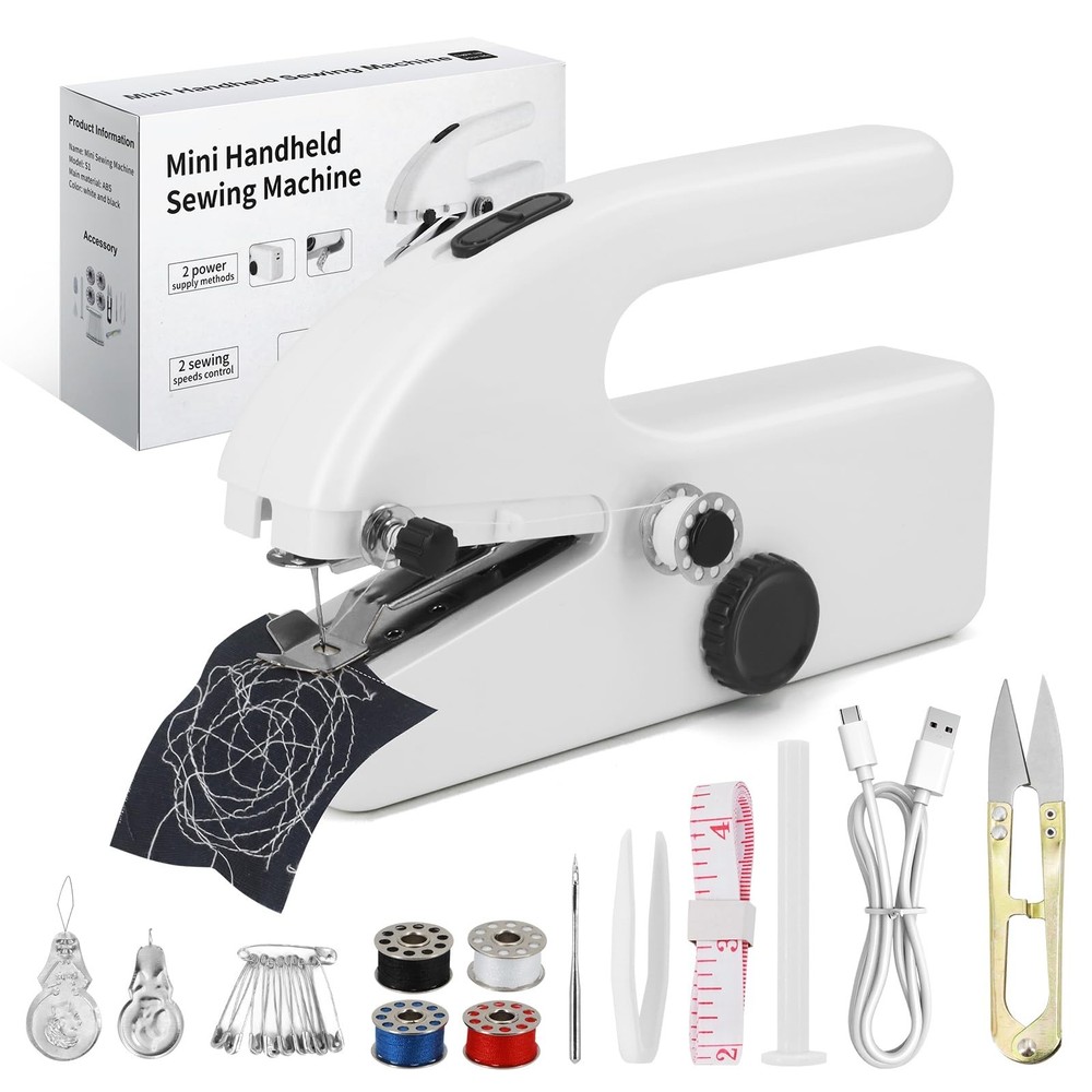 Handheld sewing machine for beginners, portable mini sewing machine 2 speed mode