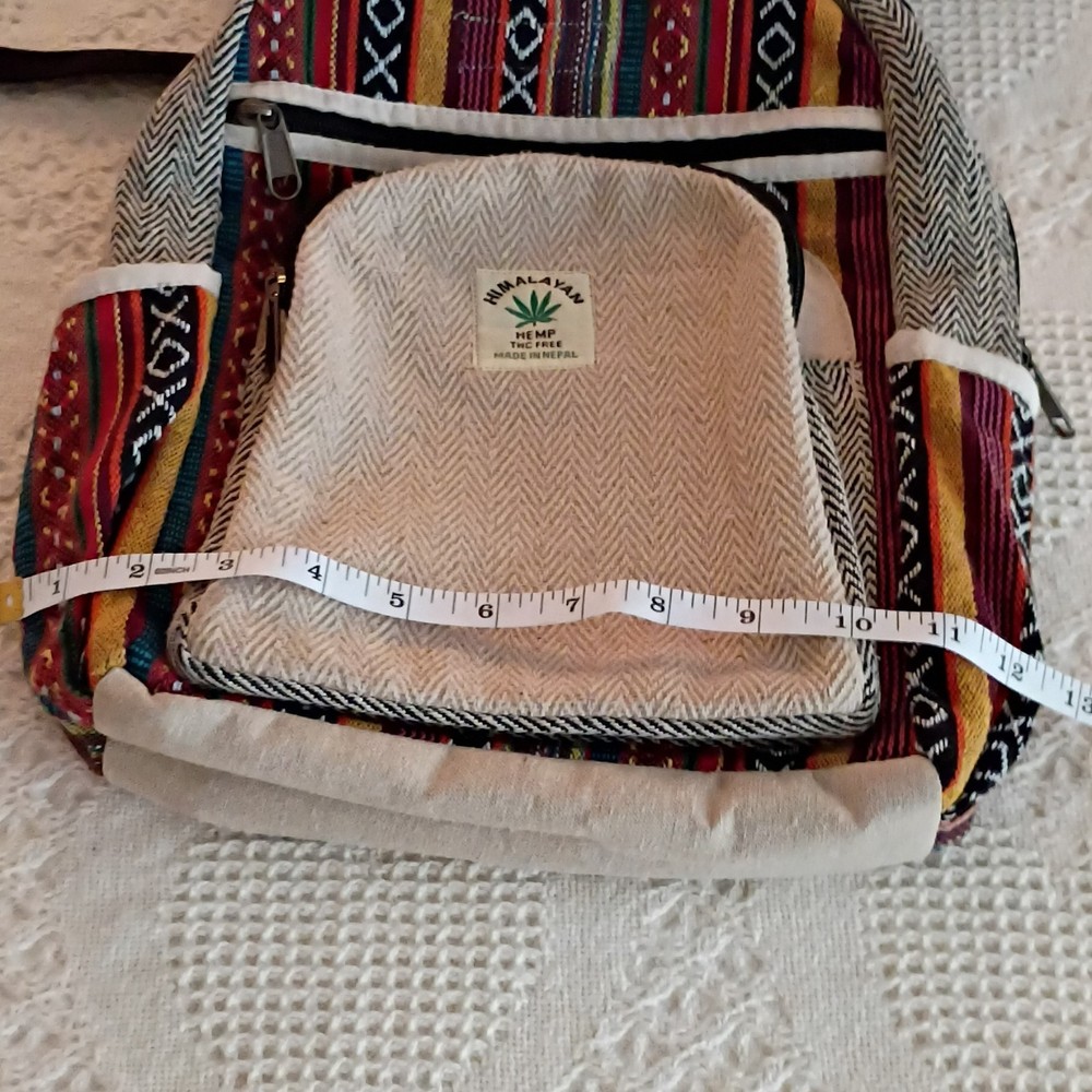 Threadheads Himalayan Hemp Backpack Patterned Multicolor Padded Straps Hiking