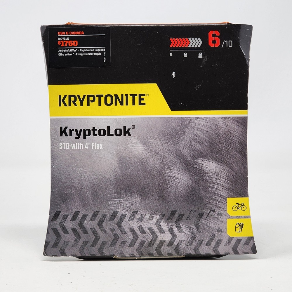 MOUNT Only For Kryptonite KryptoLok STD Missing 4 Foot Flex Cable Bracket & Keys