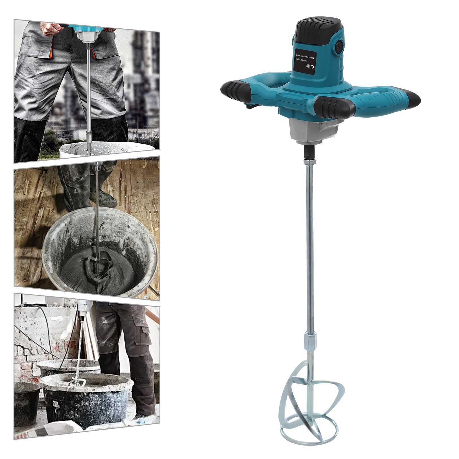 6 Speed Handheld Electric Concrete Plaster Grout Paint Mortar Mixer Machine