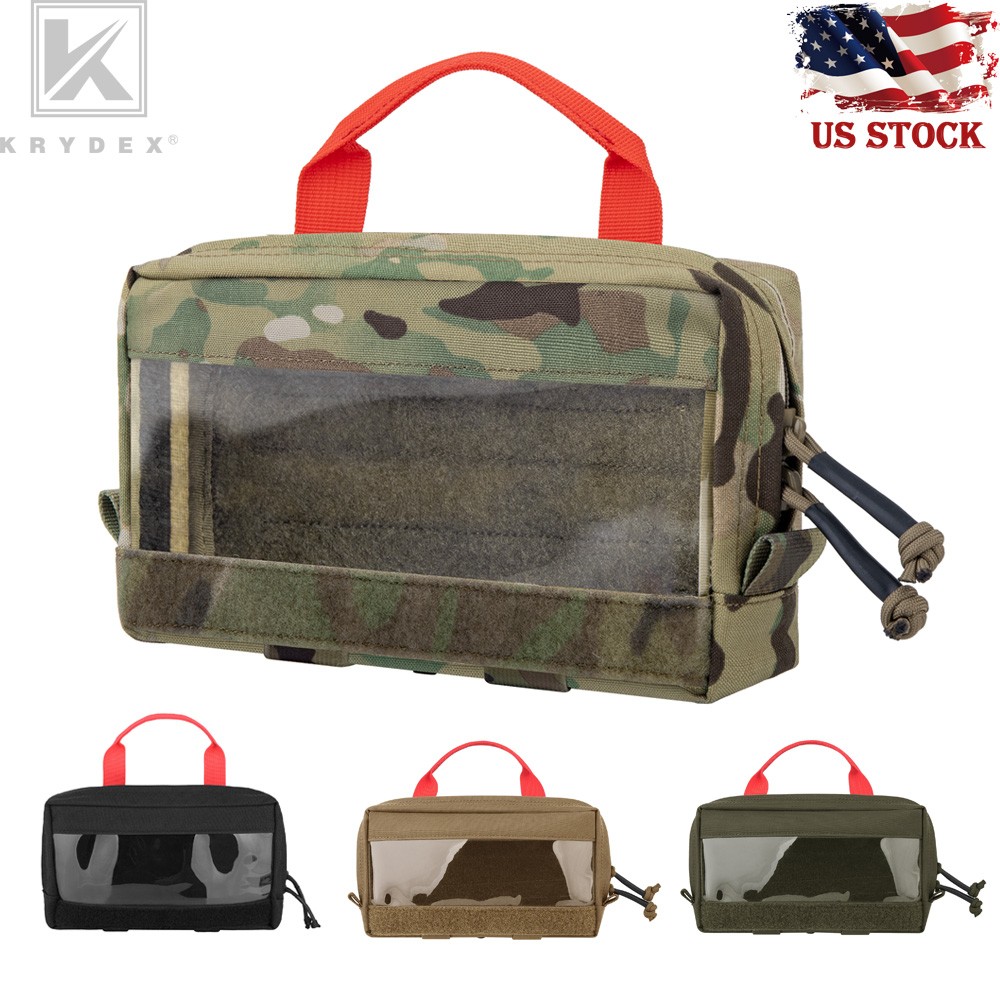 KRYDEX Clear Top Insert Pouch Bag Organizer Hook & Loop Small for D3 Backpack