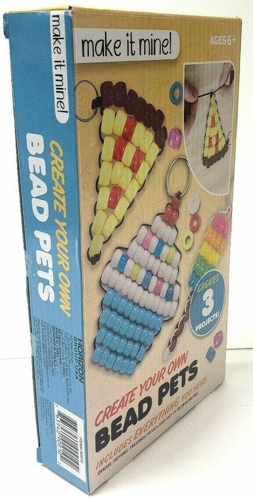 Bead Work Make It Mine Create Your Own Bead Pets Projects DIY Key Ring NEW Box