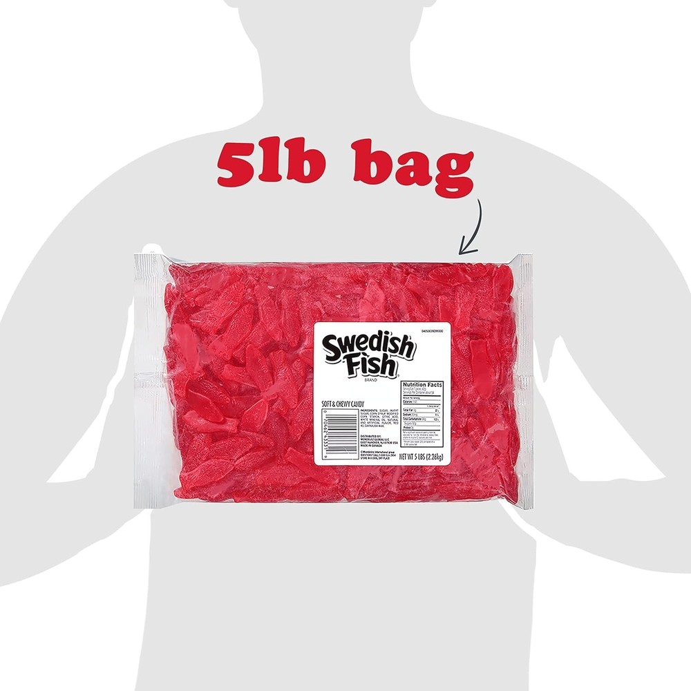 SWEDISH FISH Soft & Chewy Candy, Bulk Candy, 5 lb. FRESH