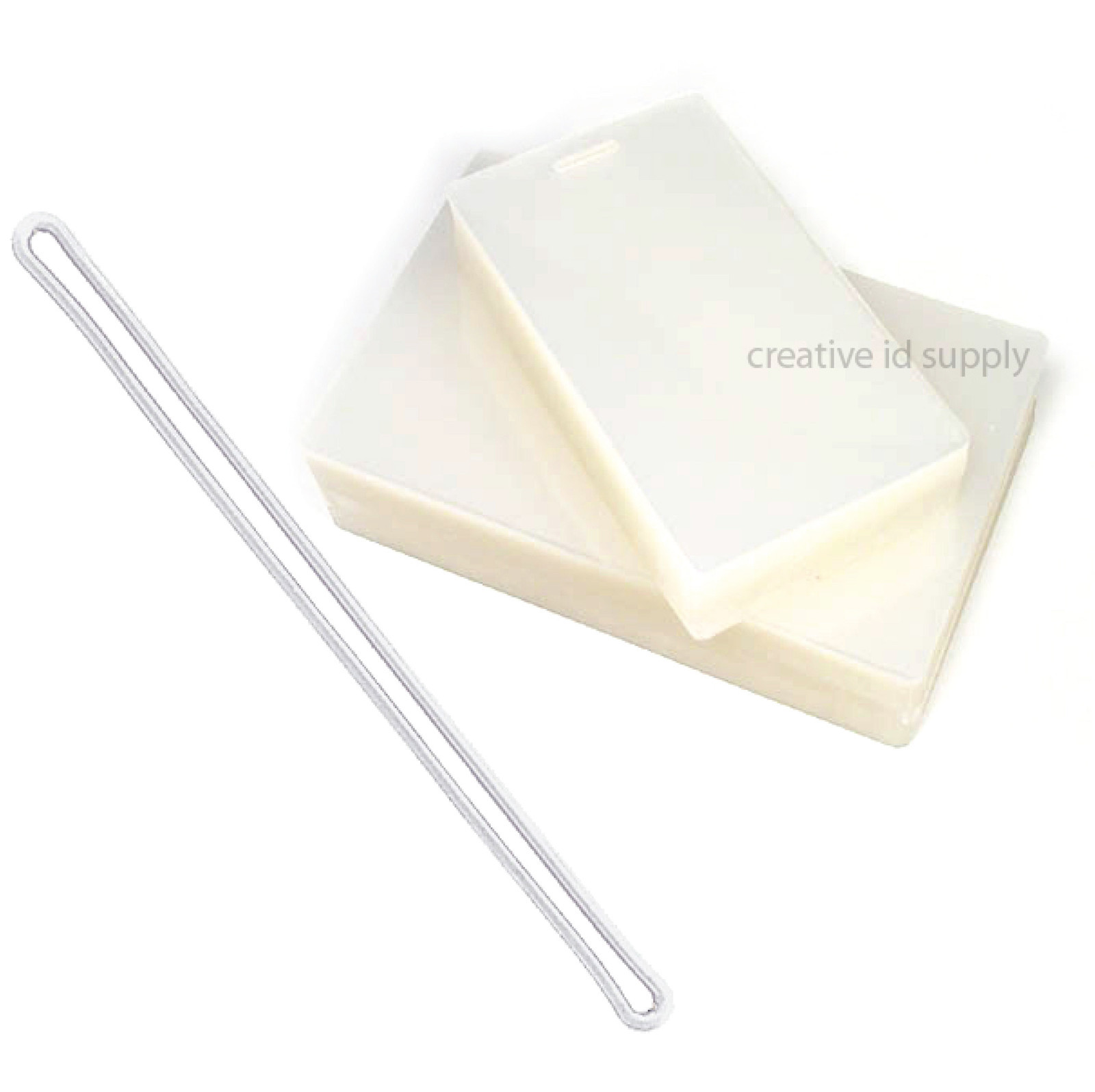 100 EACH 5 MIL LUGGAGE TAG LAMINATING POUCHES 2-1/2" x 4-1/4" W/ SLOT & 6" LOOPS