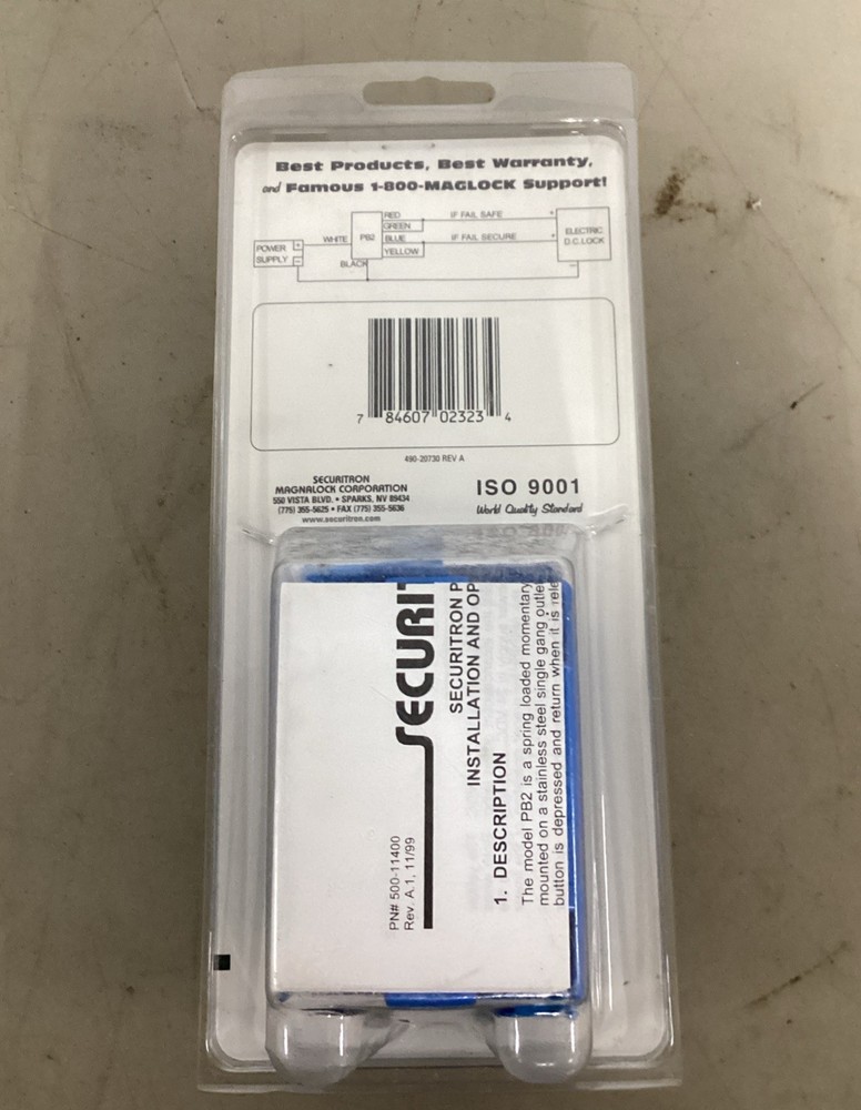 Securitron PB2 Series Push to Exit Button New