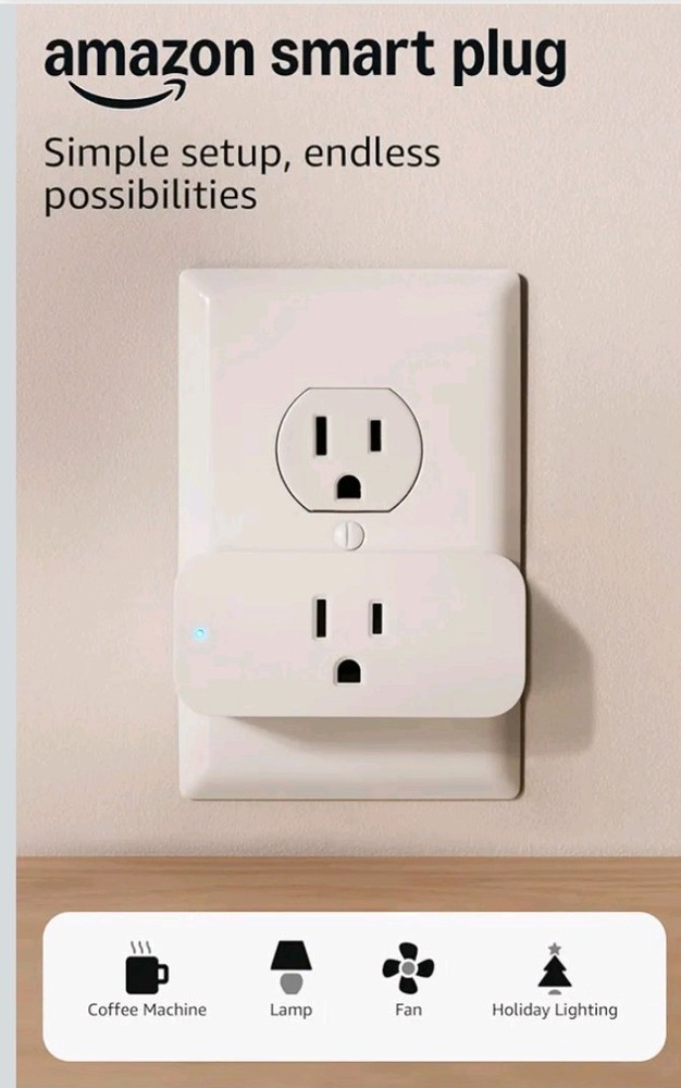 Amazon Smart Plug Wi-Fi App-Controlled Alexa Compatible White Indoor