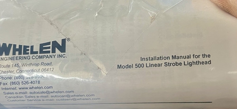 Whelen Model 500 Linear Amber Strobe Lighthead Part # 02-0363292-00A New