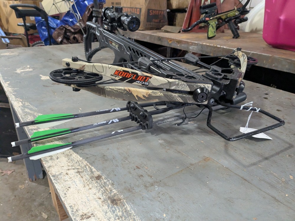konfloit 405 cross bow with scope and arrows