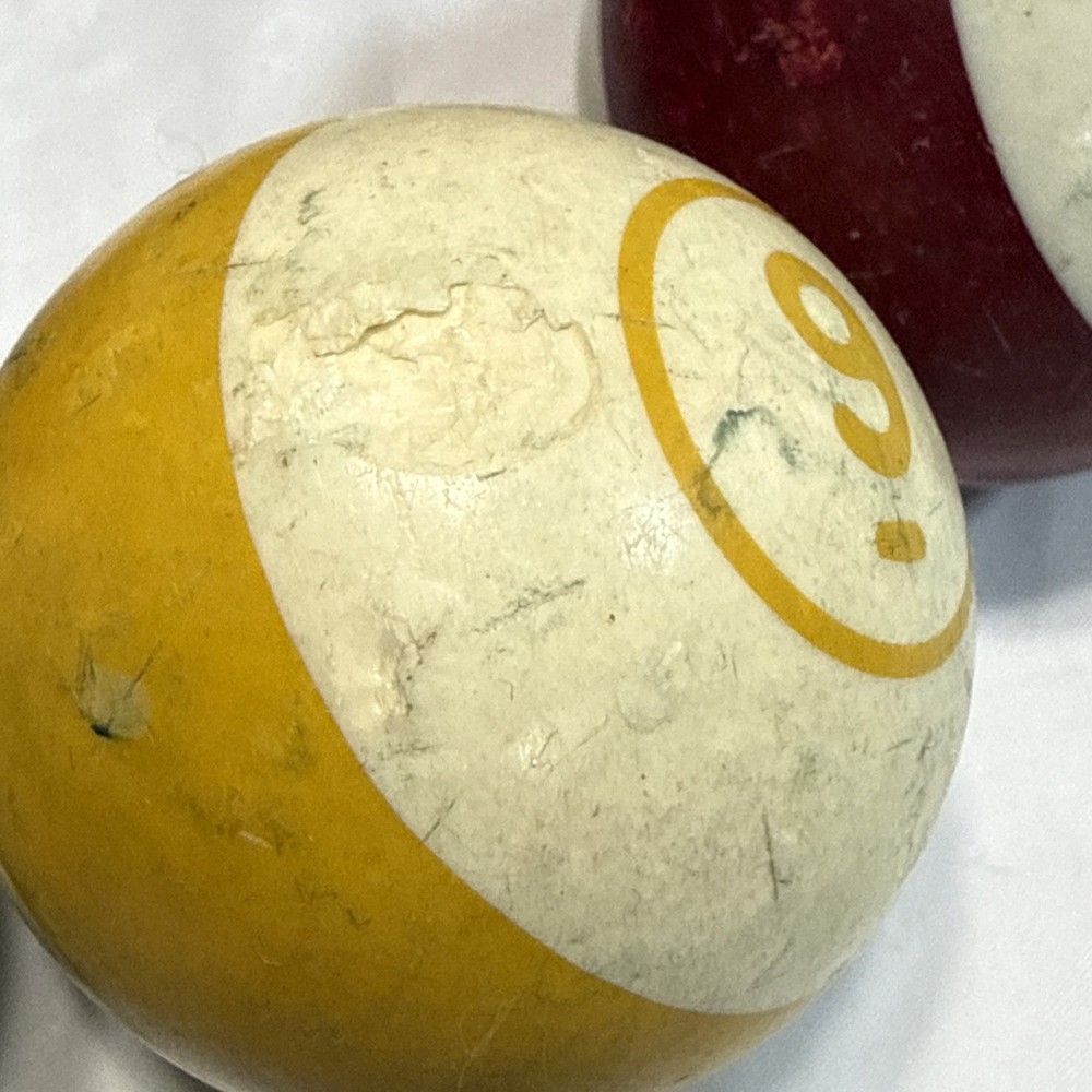 Vintage Striped & Solid Pool Ball Billiard 2 1/4" Replacement Balls Missing 11