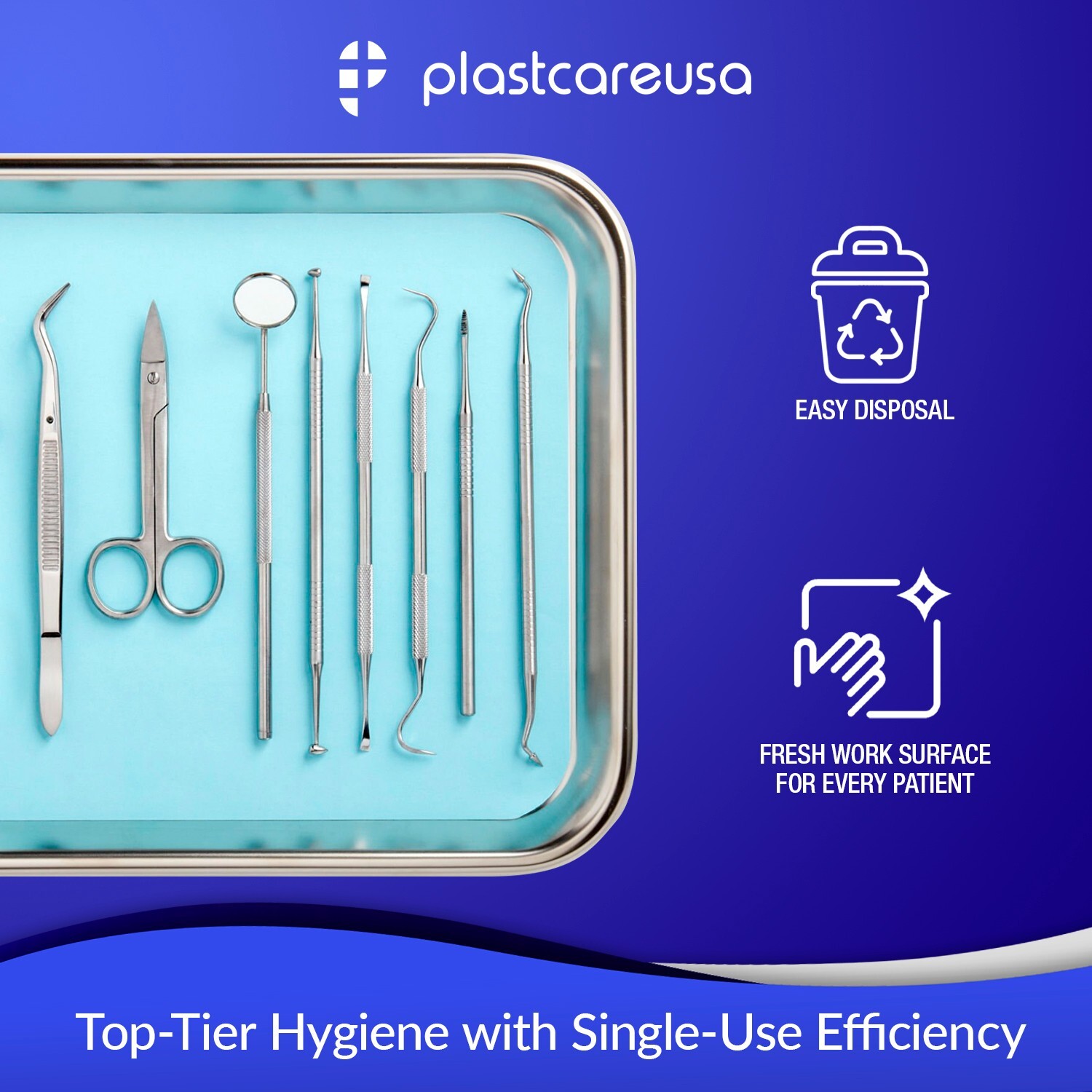 Blue Paper Dental Tray Covers for Size "B" Trays 8.25 "x 12.25", (Case of 1000)