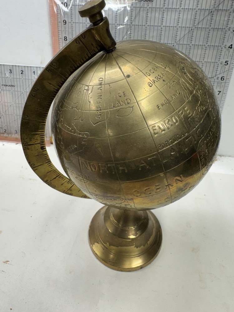 world globe on brass stand India