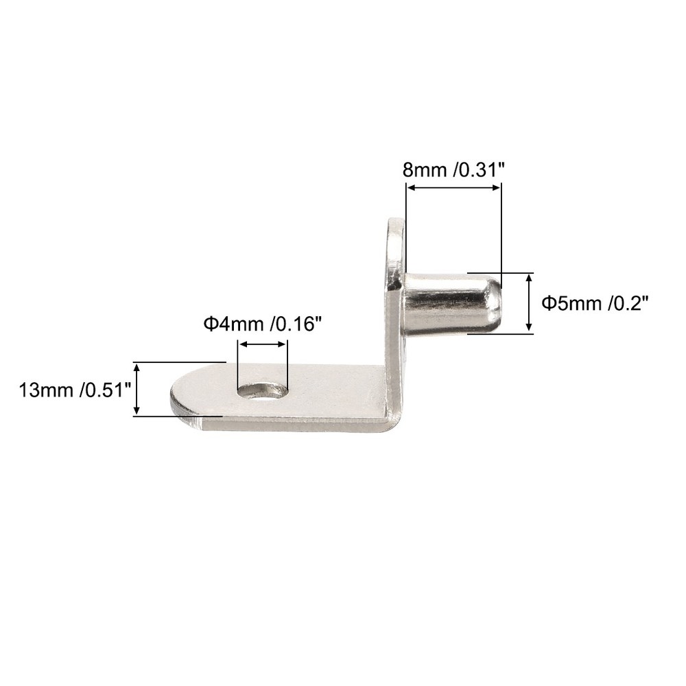 Shelf support pin, 5mm L-shaped support, wardrobe shelf, bracket 20pcs