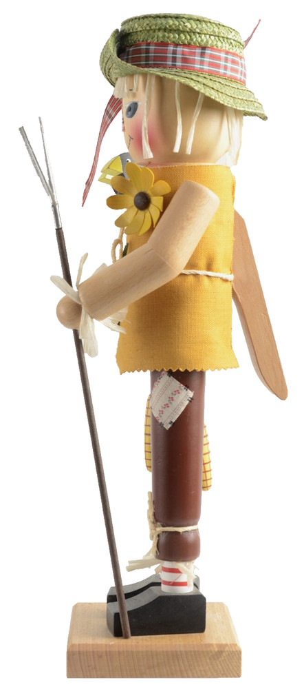 Christian Ulbricht Scarecrow Nutcracker Crows Pitchfork Corn RARE HTF 16" Tall