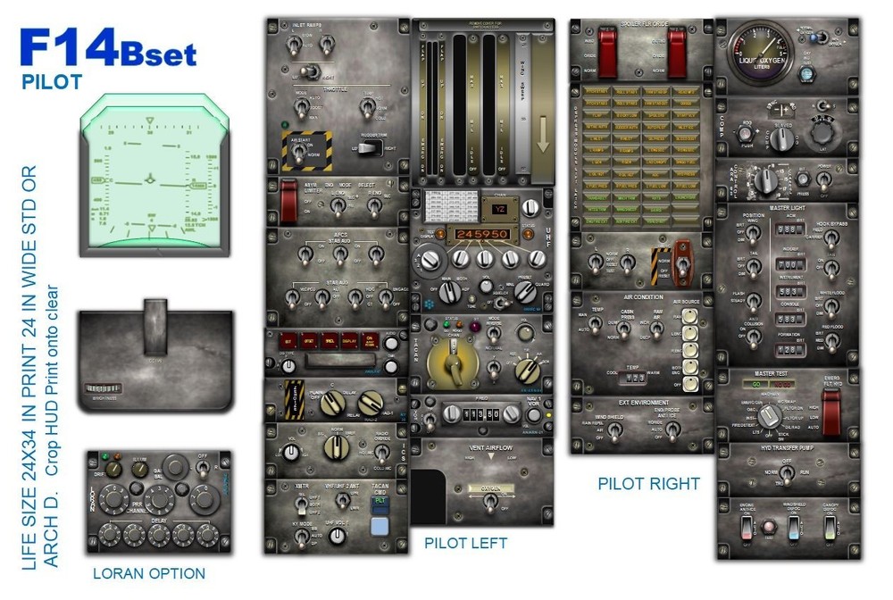F14B TOMCAT COCKPIT instrument panel CDkit