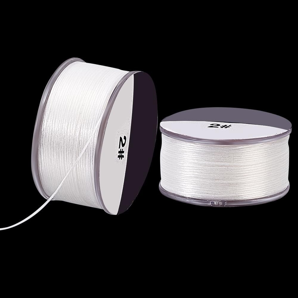 PH PandaHall 0.1mm Nylon String 100 Yards Beading Thread White