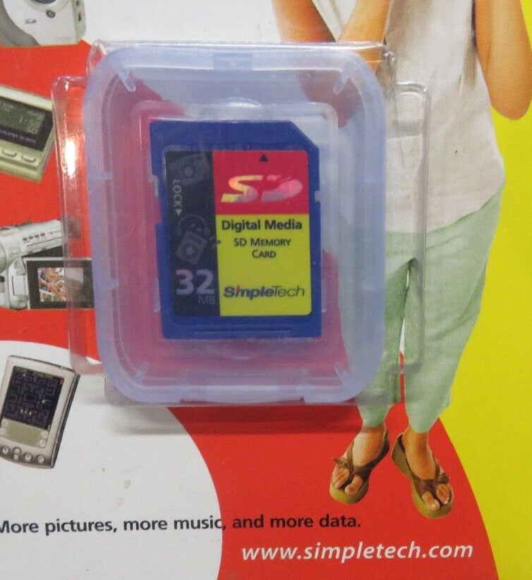32MB SD Memory Card Flash Simpletech Secure Digital card new