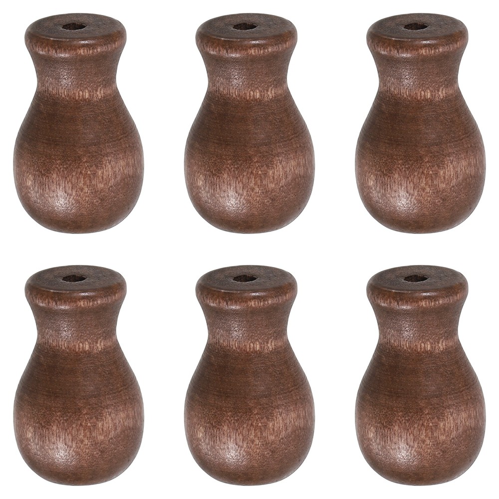 Cord Knobs, Brown Wooden Cord Tassel Drops Pull End for Window, 1.3x0.7" 6Pcs