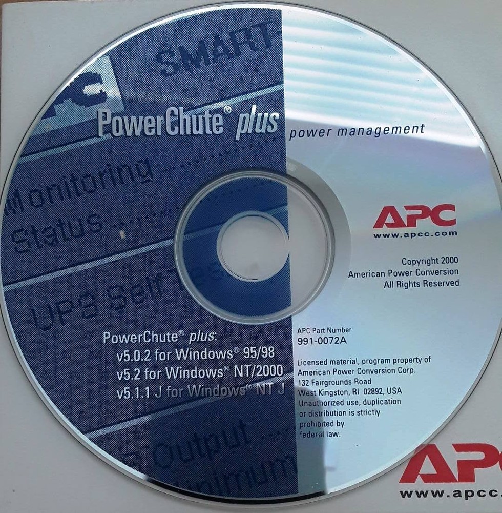 APC PowerChute Plus Power Management Software Version 5 for Windows