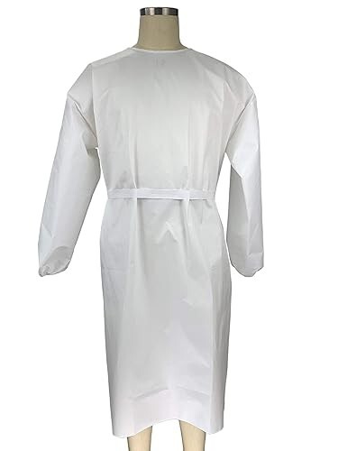 Senior Disposable Isolation Gown, White, Large