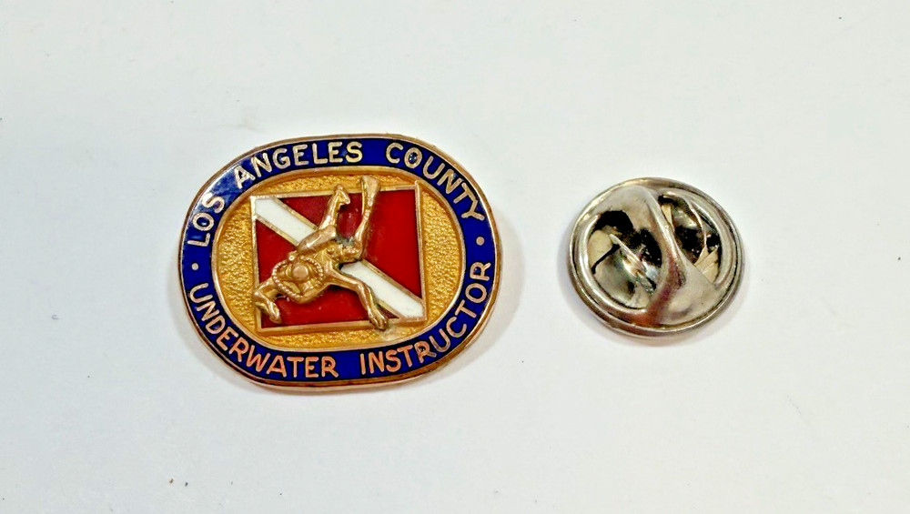 LA County Underwater Dive Instructor Pin GF 1"