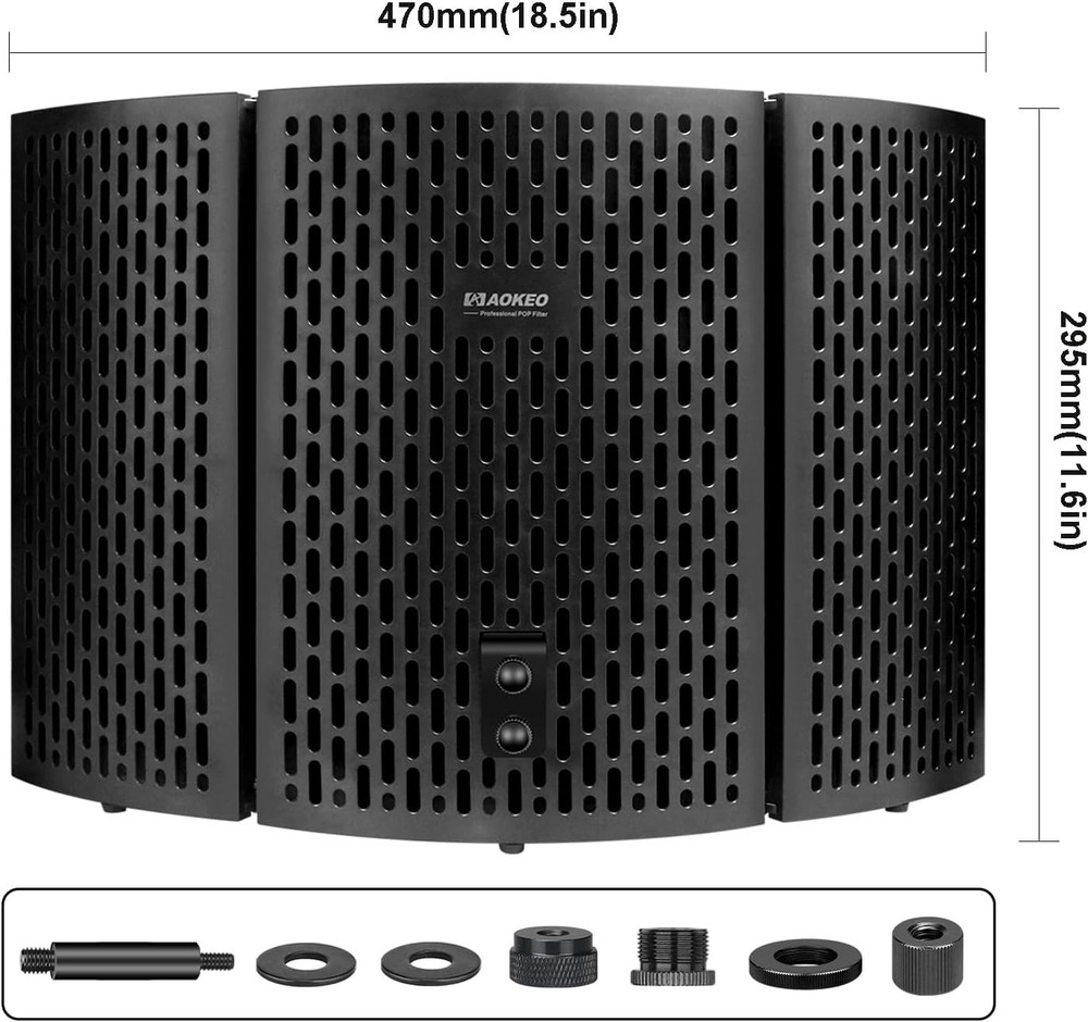 Pro Microphone Isolation Shield for Blue Yeti & Condenser Mics, Compact Design
