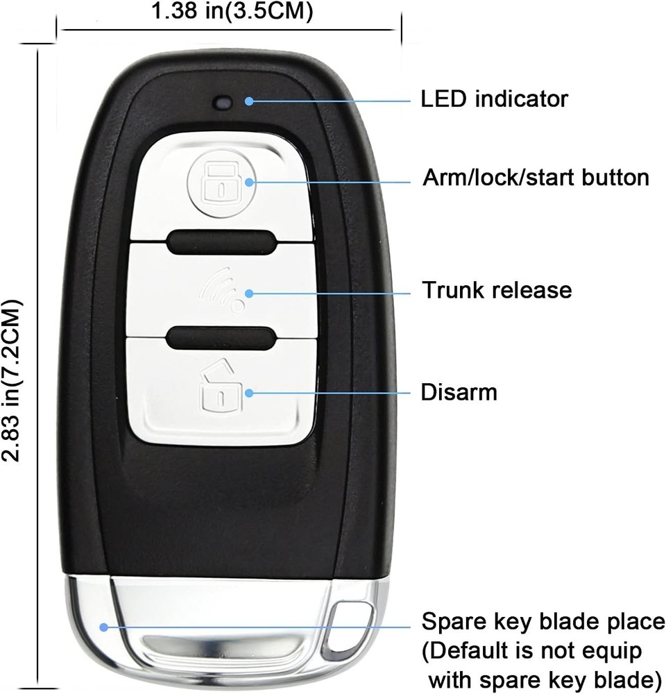 Passive Keyless Entry Car Alarm System PKE Engine Starter Push Button Vehicle...