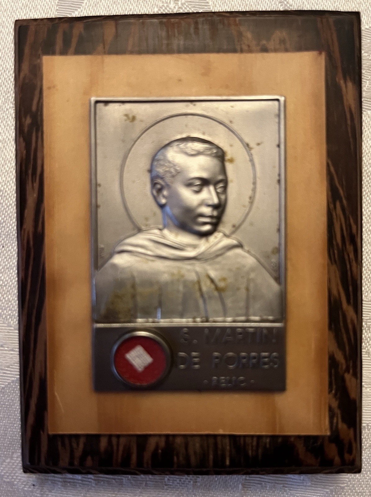 Saint Martin De Porres Cloth Touch Italy Relic Plaque Hang or Stand Heal Sick
