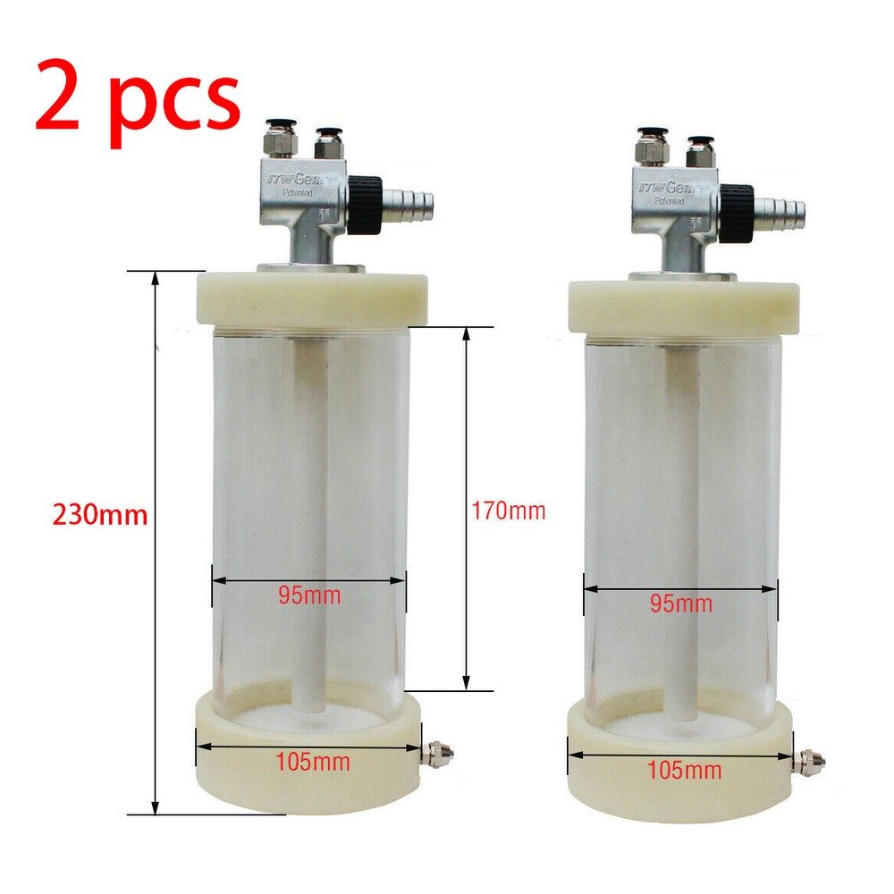 2PCS Powder Coating Machine Fluidization Hopper Cup (1 L) with IG02 Pump