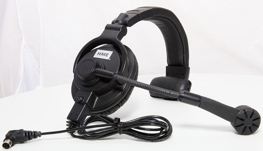 HME ClearCom HS25 Single Muff Intercom Headset With Dynamic Mic & Mini Din Plug