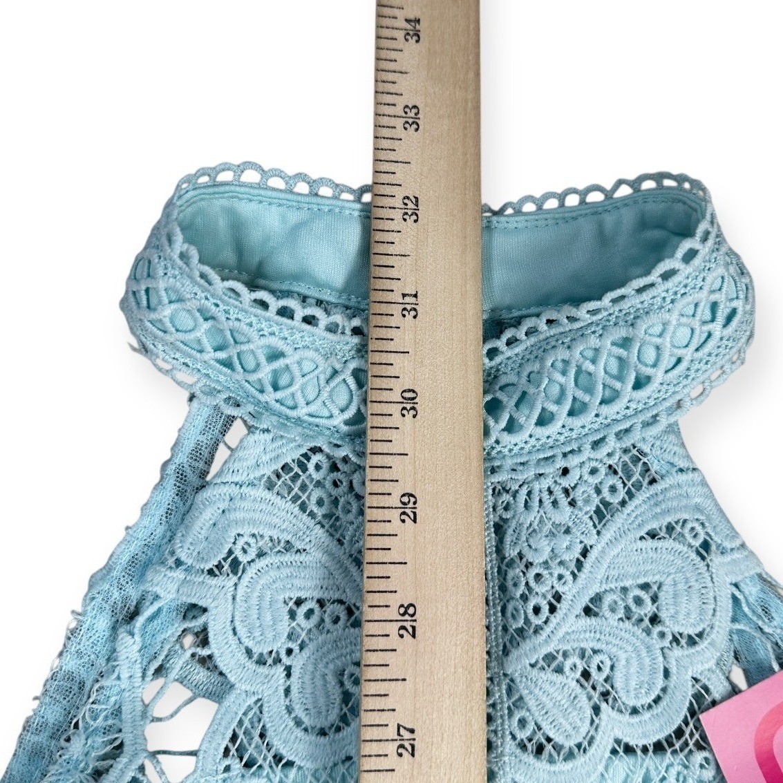 Rare Editions Aqua Blue Lace Tiered Halter Dress Girls Size 12 E442965 NWT