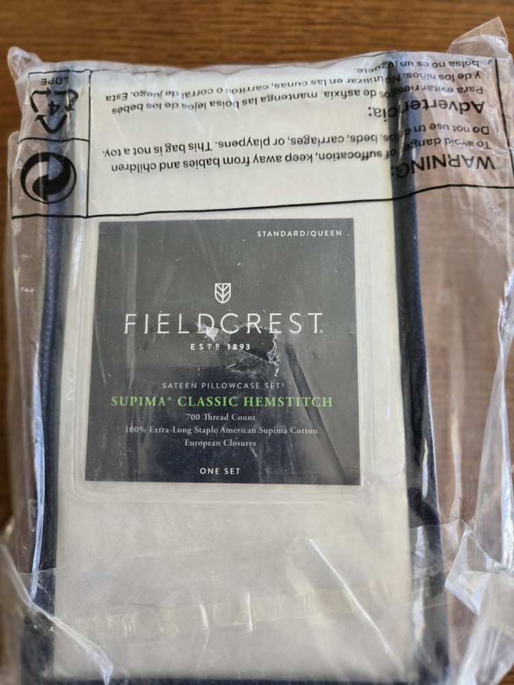 New Fieldcrest White Standard Pillowcases 2018