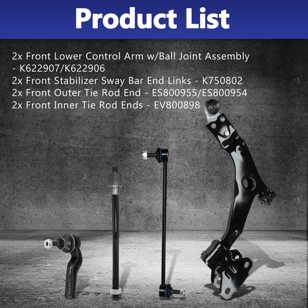 8pcs Front Lower Control Arm Kit for Focus Transit Connect 2013-2018