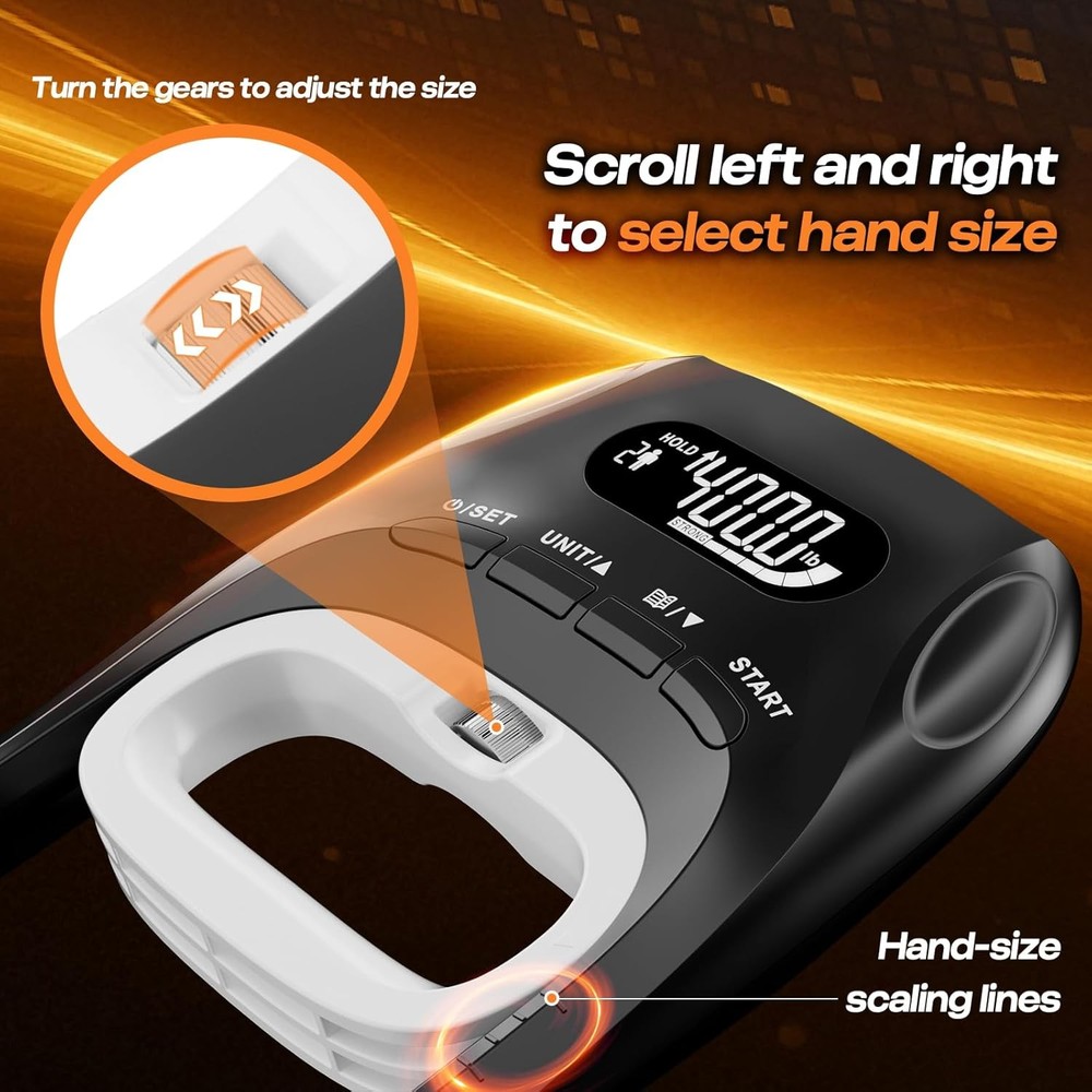Grip Strength Tester & Trainer 2-in-1 Combo Set-Digital Hand Dynamometer with LC