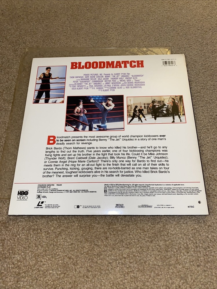 Bloodmatch Laserdisc LD -Thom Mathews