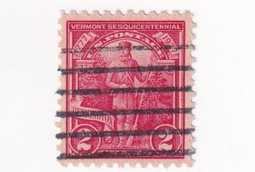 STAMP US SCOTT 643 "Green Mountain Boy" "BENNINGTON" 2 CENT 1927 USED - A