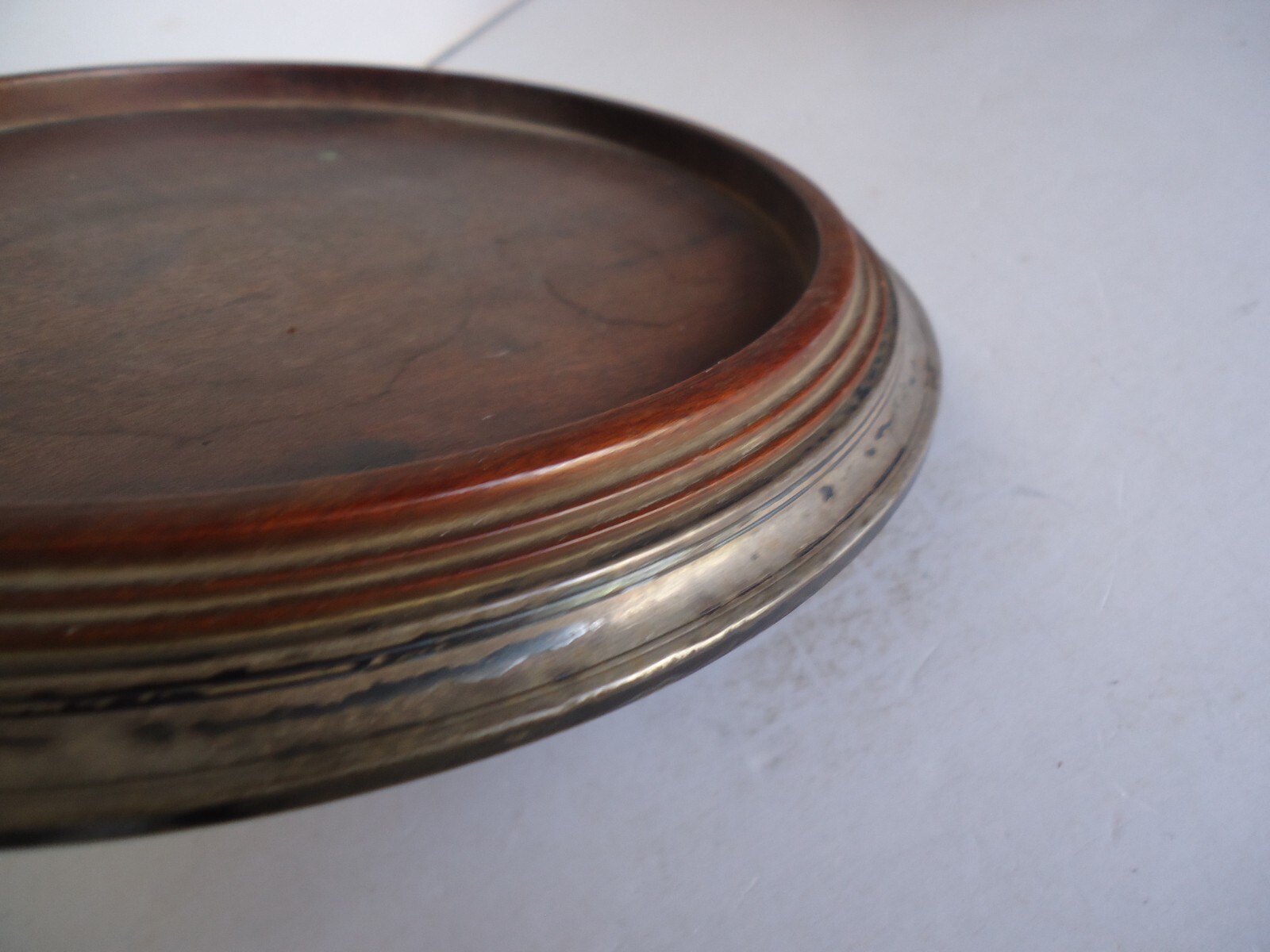 Antique Chinese or Japanese 2 pc Wood & Silver Incense Burner Censer 1800s