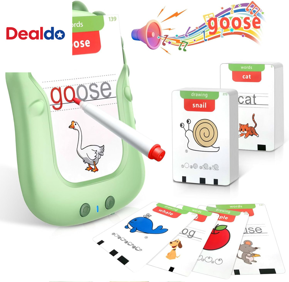 Reusable Writing & Drawing Talking Flash Cards for Toddlers168 Phonics Learning