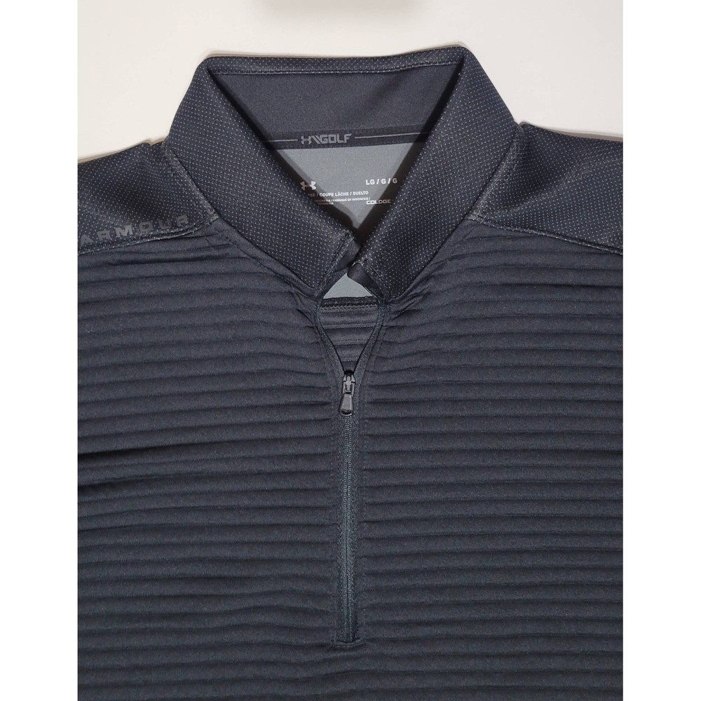 Under Armour Golf Black Ribbed Quarter Zip Pullover