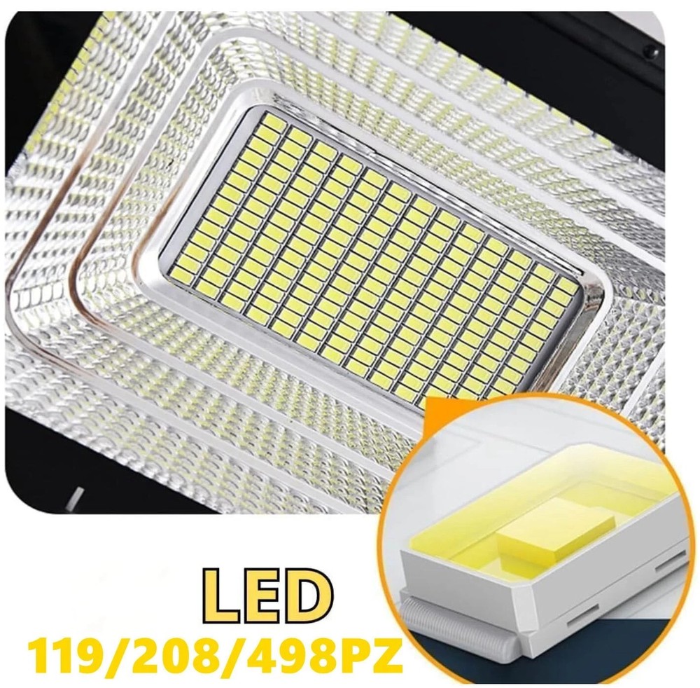 3X 800W LED Compact Outdoor Headlights With Solar Panel And Remote Control